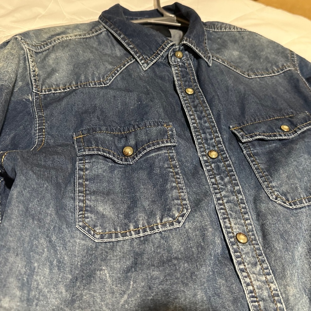 Denim Button-Up Shirt by buffalo size medium